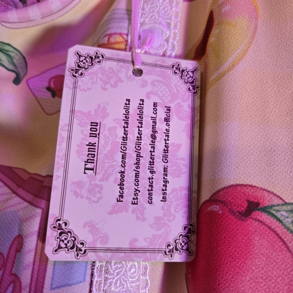 NWT Glitter Tale Sweet Peach Lolita Dress Set - Picture 4 of 16